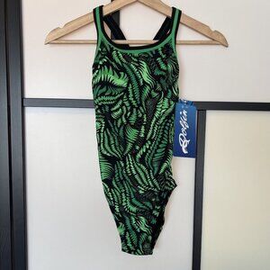 Dolfin Women’s Swimsuit Size 34 Green One Piece Bathing Suit Surfing Lifeguard